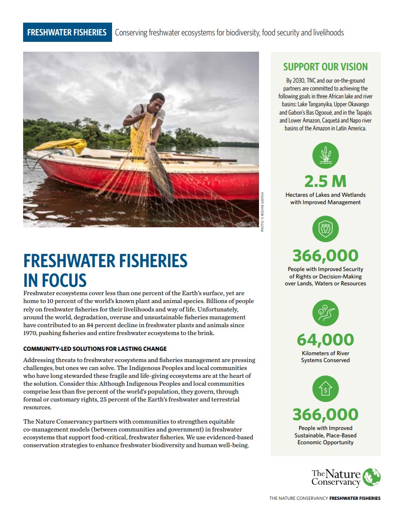 Thumbnail of the Freshwater Fisheries fact sheet.